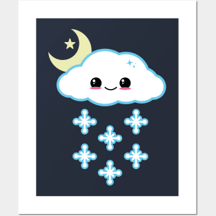 Kawaii Snow Cloud Posters and Art